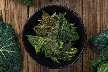 Some fresh Savoy Chips (selective focus; close-up shot)の写真素材