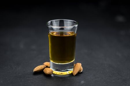 Amaretto (selective focus; detailed close-up shot)