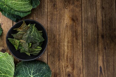 Some healthy Savoy Chips (selective focus; close-up shot)の写真素材