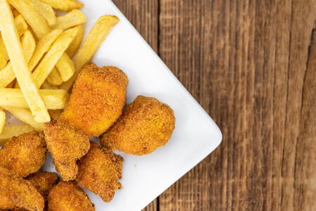 Chicken Nuggets as detailed close-up shot (selective focus)の写真素材