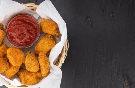 Chicken Nuggets as detailed close-up shot (selective focus)の写真素材