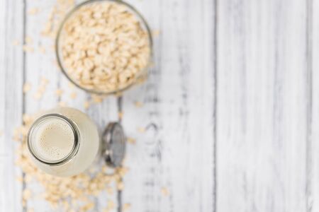 Portion of Oat Milk as detailed close-up shot; selective focus