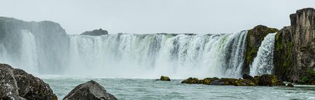 The Famous Godafoss waterfall in northern Icelandの写真素材