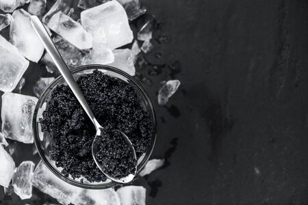 Portion of Black Caviar as detailed close-up shot; selective focusの写真素材