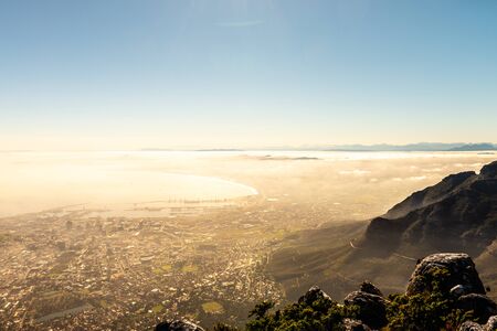 Cape Town early in the morning during sunrise with wonderful light (South Africa)の写真素材