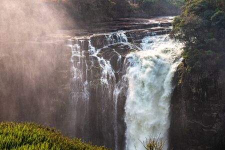 The great Victoria Falls (view from Zimbabwe side) during dry seasonの写真素材