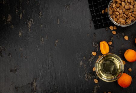 Apricot Kernel Oil as detailed close up shot (selective focus)の写真素材