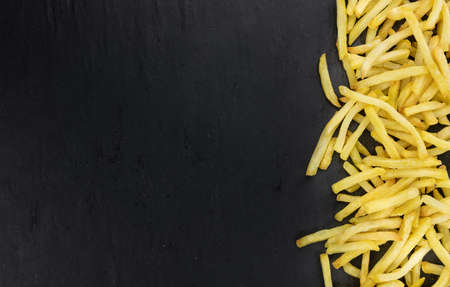 Portion of homemade French Fries (close-up shot; selective focus)の写真素材