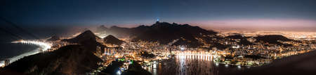 Rio de Janeiro at night view (shot from Sugarloaf hill)の写真素材