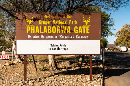 Phalaborwa Gate at the Kruger National Park, South Africa during winter seasonのeditorial素材