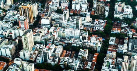 Rio de Janeiro aerial shot during sunset made from a helicopterのeditorial素材