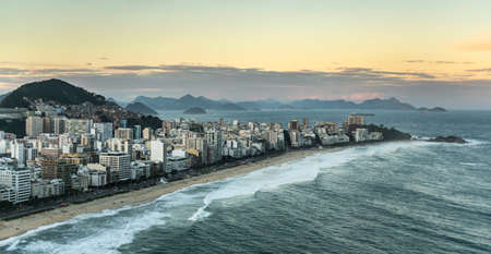 Sunset in Rio de Janeiro, aerial shot from a helicopterのeditorial素材