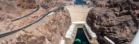 Panorama of famous Dam near Las Vegasの写真素材