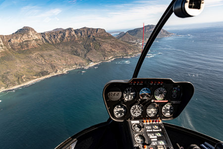 Cape Town (South Africa), aerial view, shot from a helicopterの写真素材