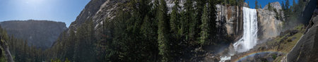 Vernal Falls panoramic view in Yosemite National Parkの写真素材