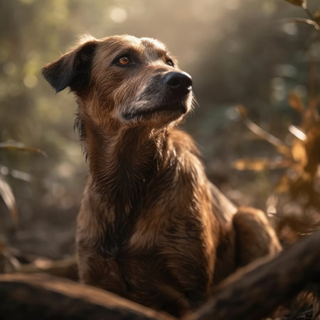 Dog in natural habitat - image generated with Generative AIの素材