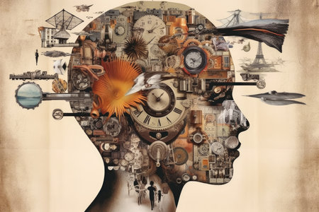 The human head contains knowledge and ideas. - image generated with Generative AIの素材