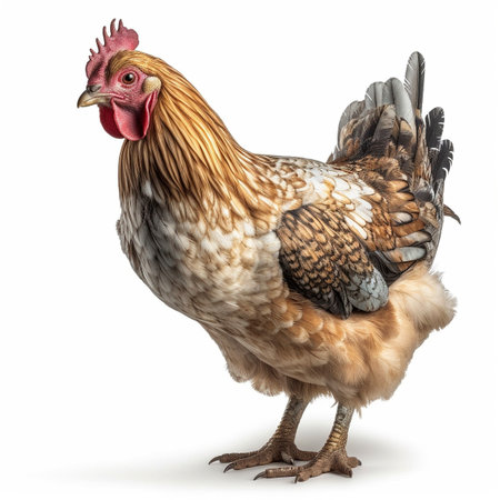 Chicken isolated on white background (Generative AI)の素材
