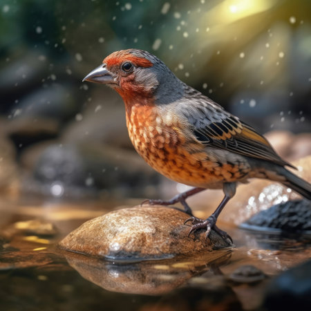 Finch in natural habitat - image generated with Generative AIの素材