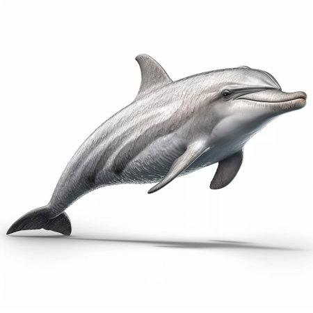 Dolphin isolated on white background (Generative AI)の素材