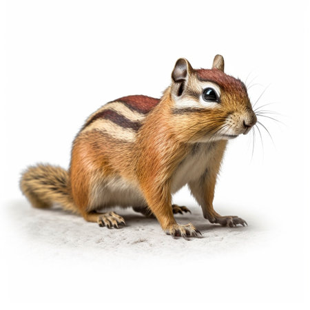 Chipmunk isolated on white background (Generative AI)の素材