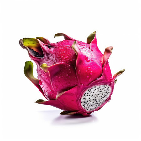 Dragon Fruit isolated on white background - generated with generative AIの素材