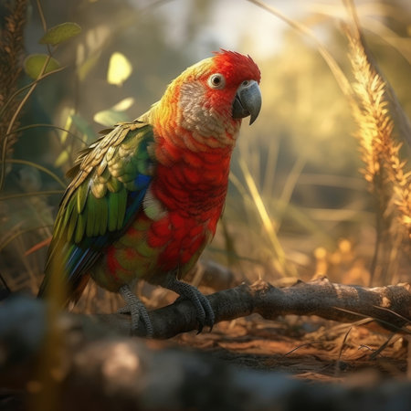 Parrot in natural habitat - image generated with Generative AIの素材