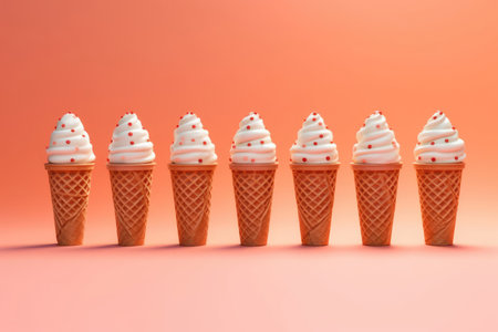 Ice cream cones, isolated. - image generated with Generative AIの素材