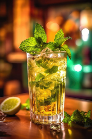 Mojito is a delicious summer cocktail. - image generated with Generative AIの素材