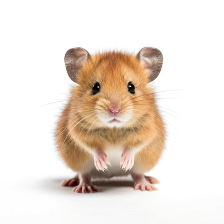 Baby hamster isolated on white background - generated with generative AIの素材