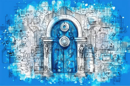 AI and software development ensure cyber security and data protection against cyber attacks. - image generated with Generative AIの素材