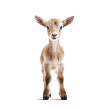 Baby Goat isolated on white background - generated with generative AIの素材