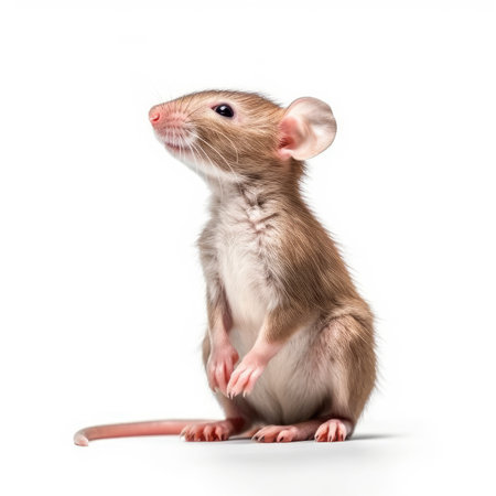 Baby Rat isolated on white background - generated with generative AIの素材