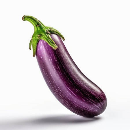 Eggplant isolated on white background - generated with generative AIの素材