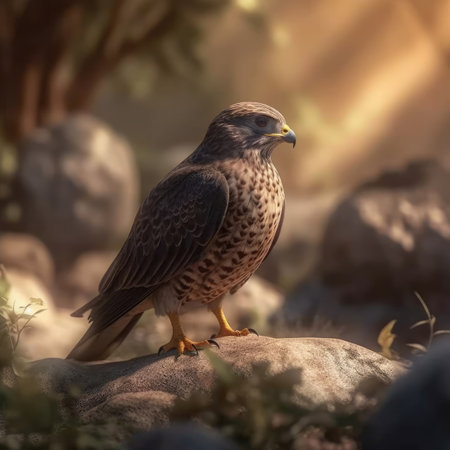 Falcon in natural habitat - image generated with Generative AIの素材