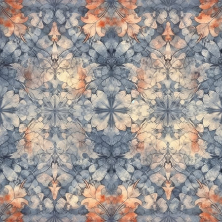 A watercolor pattern was created using light greyish orange and dark desaturated greyish blue colors. - image generated with Generative AIの素材