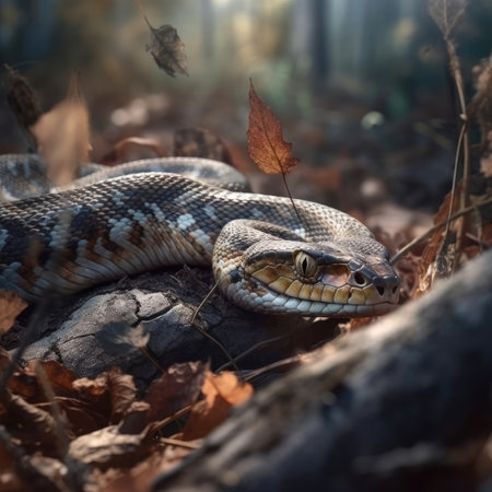 Snake in natural habitat - image generated with Generative AIの素材