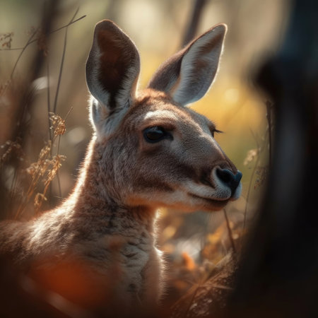 Kangaroo in natural habitat - image generated with Generative AIの素材