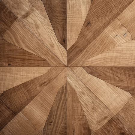 The top-down view of an oak grooves table is a captivating shot for textured background illustrations. - image generated with Generative AIの素材