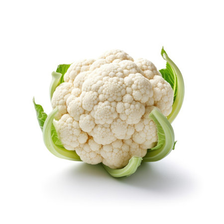 Cauliflower isolated on white background - generated with generative AIの素材