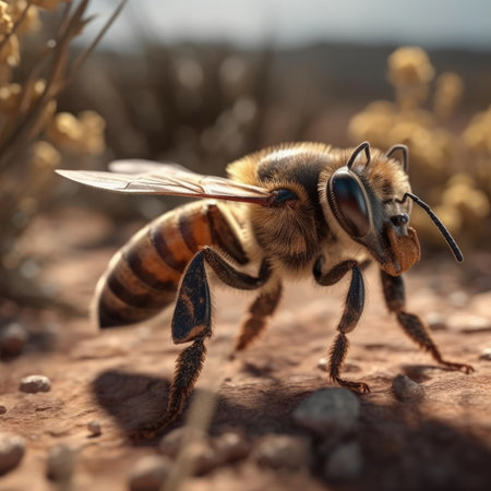 Bee in natural habitat - image generated with Generative AIの素材