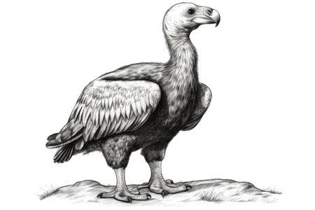Cute Condor drawing on white background - generated with generative AIの素材