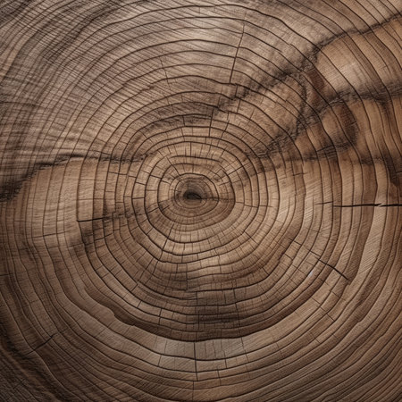 The top-down view of an oak grooves table is a captivating shot for textured background illustrations. - image generated with Generative AIの素材