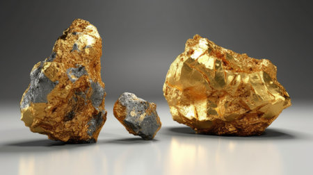 A rough and large gold nugget was produced. - image generated with Generative AIの素材
