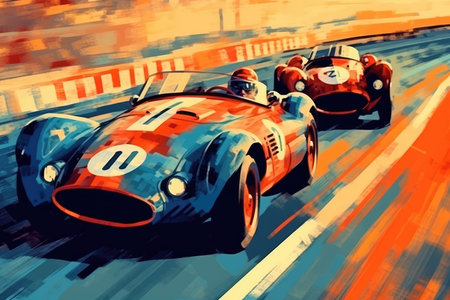The car race happened. Image generated with Generative AIの素材