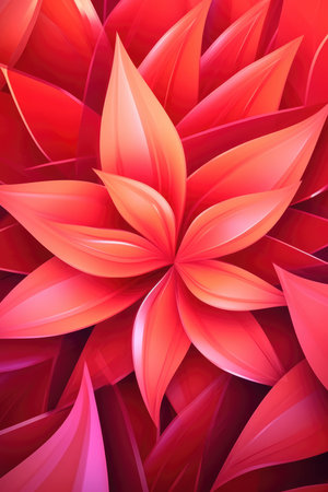 The wallpaper design has vibrant red colors and abstract patterns. Image generated with Generative AIの素材