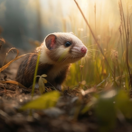 Ferret in natural habitat - image generated with Generative AIの素材