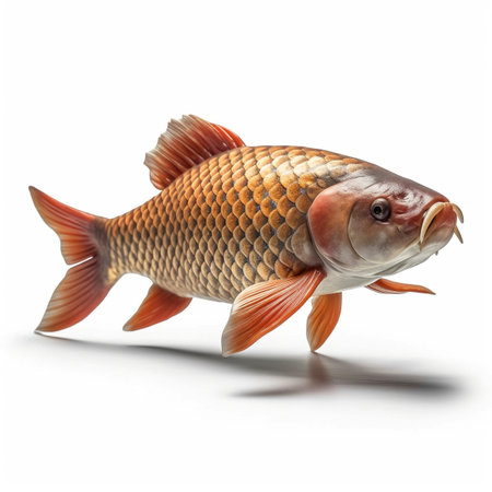 Carp isolated on white background (Generative AI)の素材