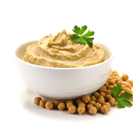 Hummus isolated on white background - generated with generative AIの素材
