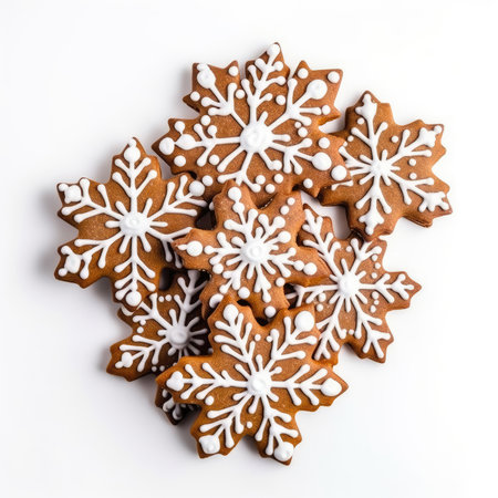 Ginger Bread isolated on white background - generated with generative AIの素材